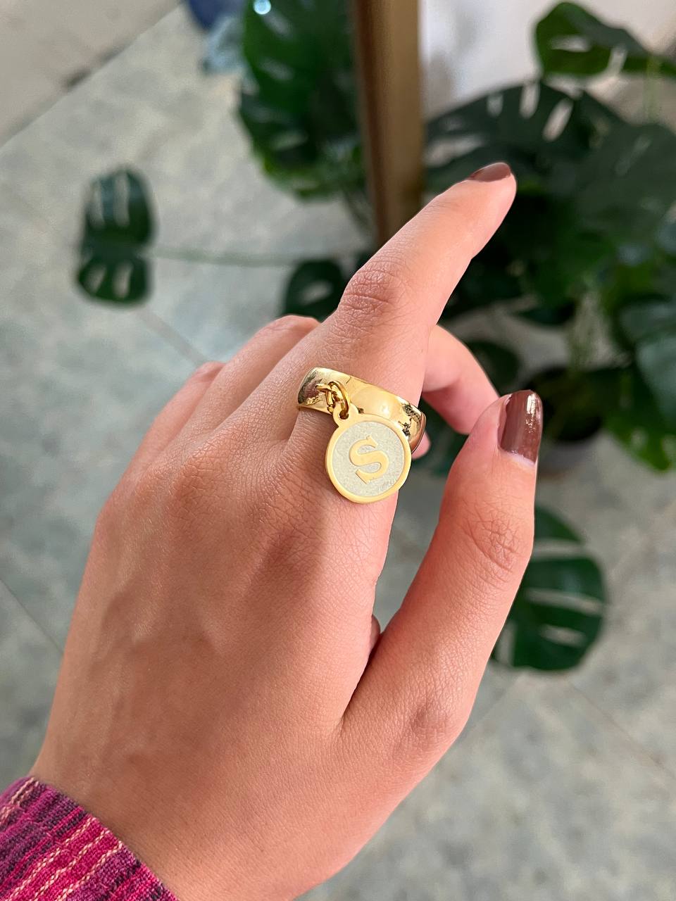 Letter "M" Customized Ring - Gold Plated