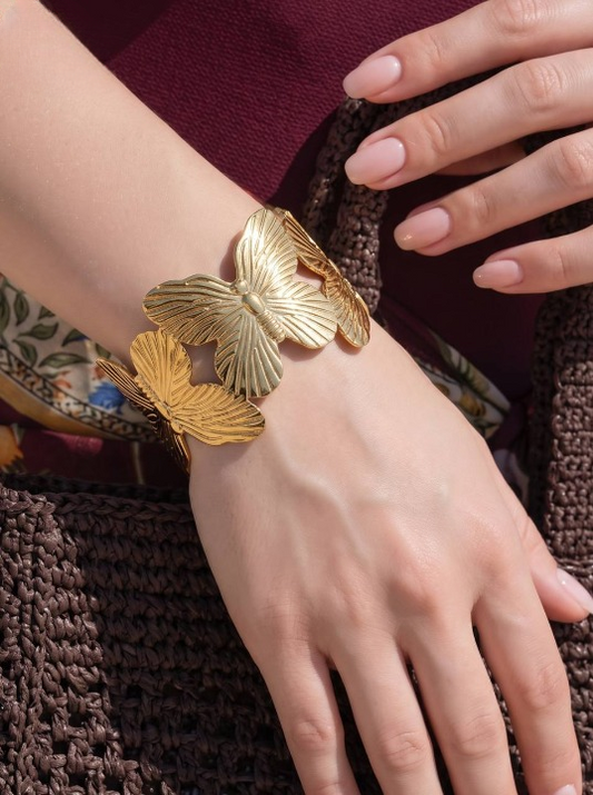 Royal Butterfly Bangle - Stainless Steel