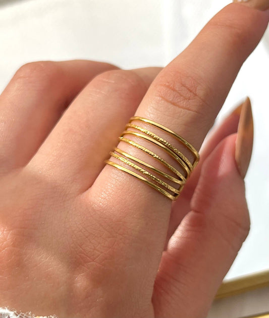 Aurelia Layers Ring - Stainless Steel