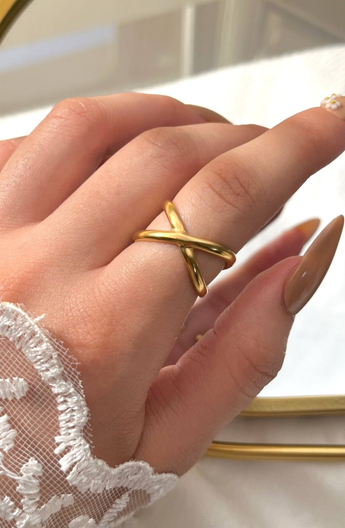 Nova Cross Ring - Stainless Steel