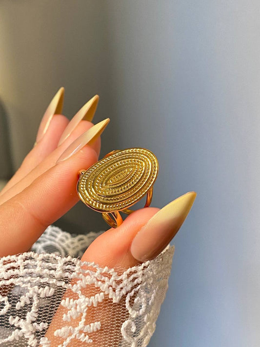Solara Medallion Ring - Stainless Steel