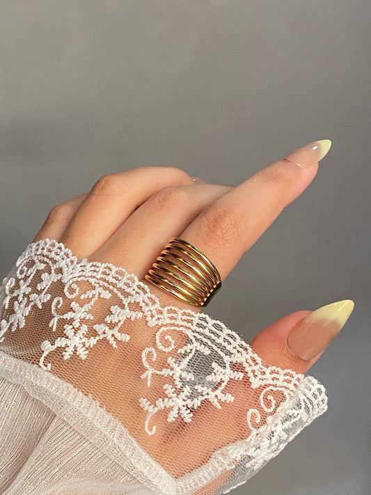 Calista Lines Ring - Stainless Steel