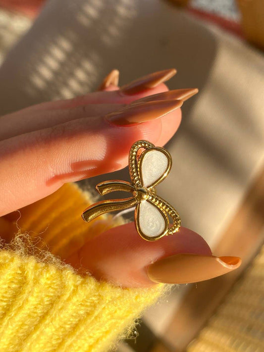 Farida White Ring - Stainless Steel