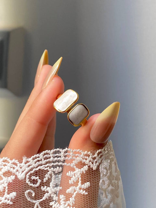 Salma White Ring - Stainless Steel