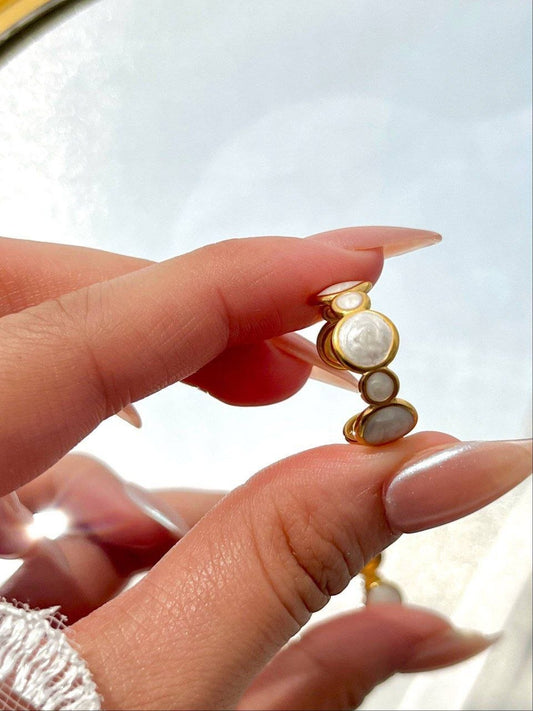 Naya White Ring - Stainless Steel