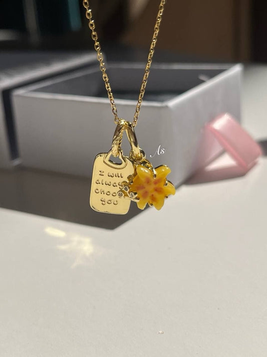 Flower Necklace - Stainless Steel