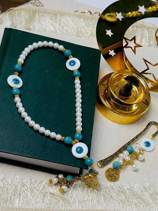 Noor Rosary - Turquoise & Pearl Rosary Set