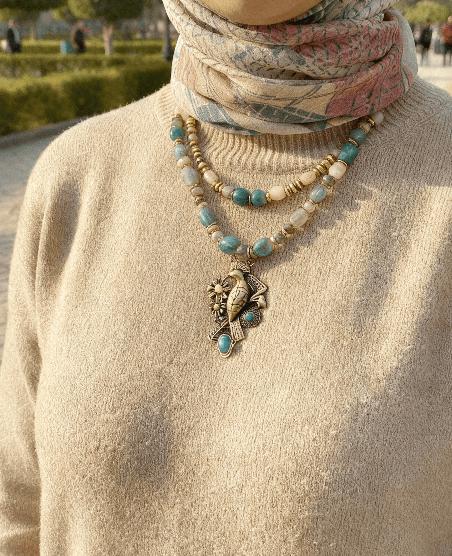 Rawnaq Stones Necklace - Pure Copper