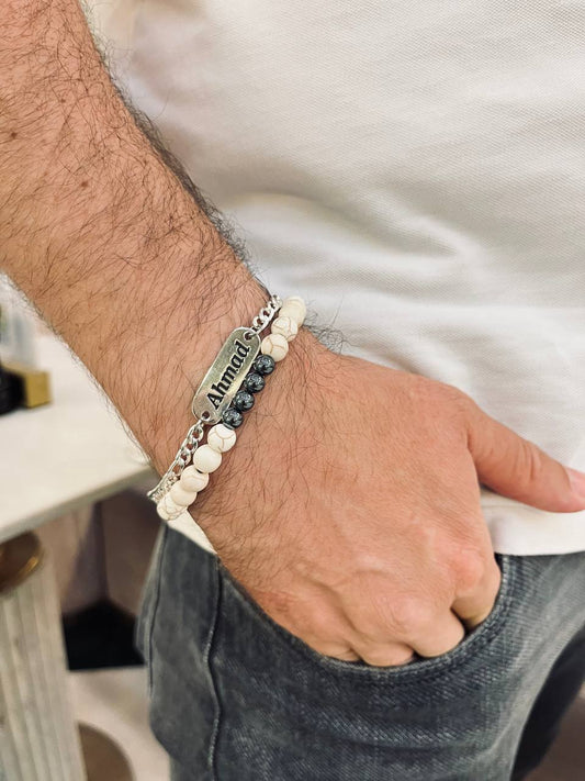 Customized Ahmed  Set - Agate Bracelets