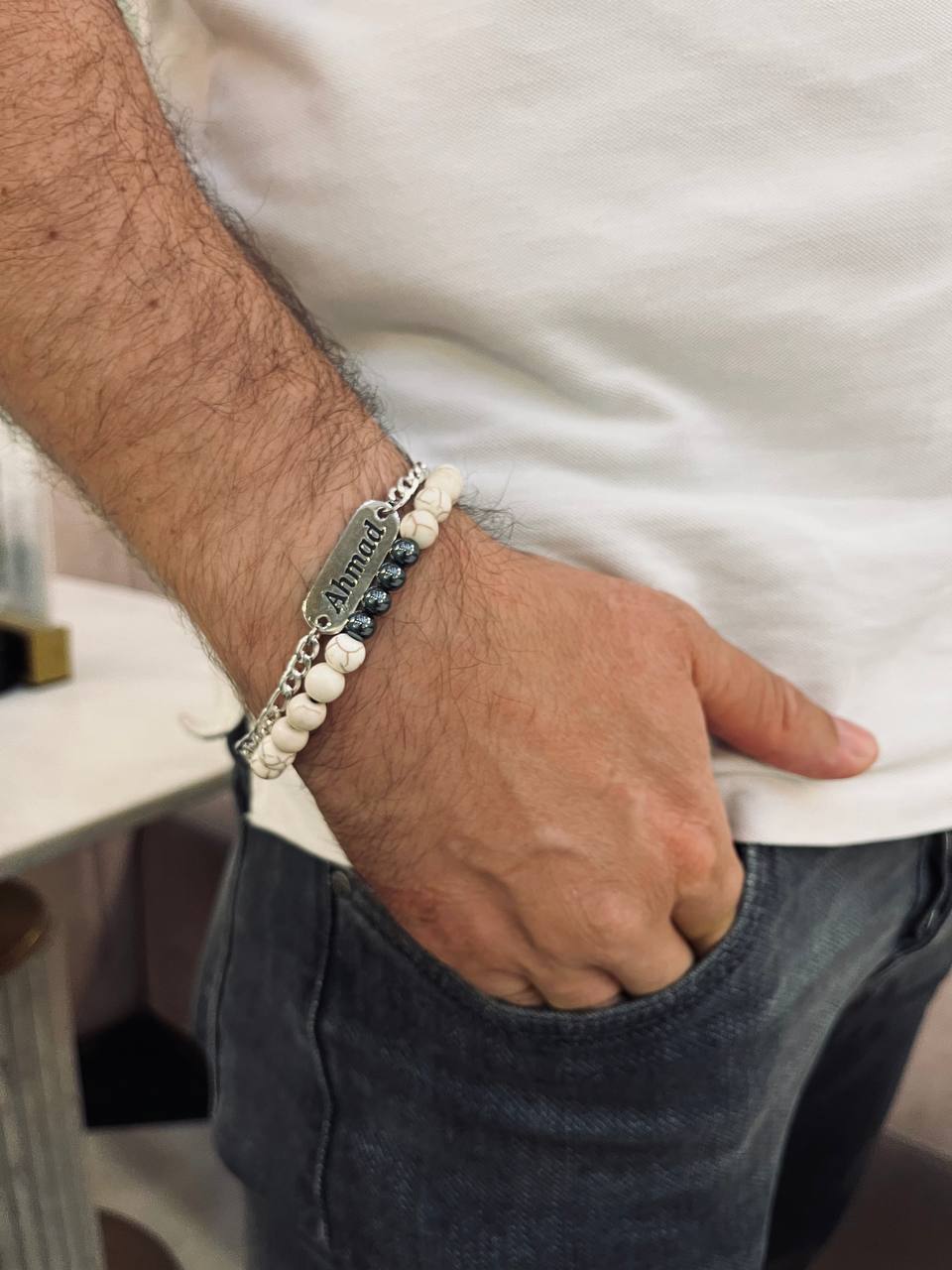 Customized Ahmed  Set - Agate Bracelets