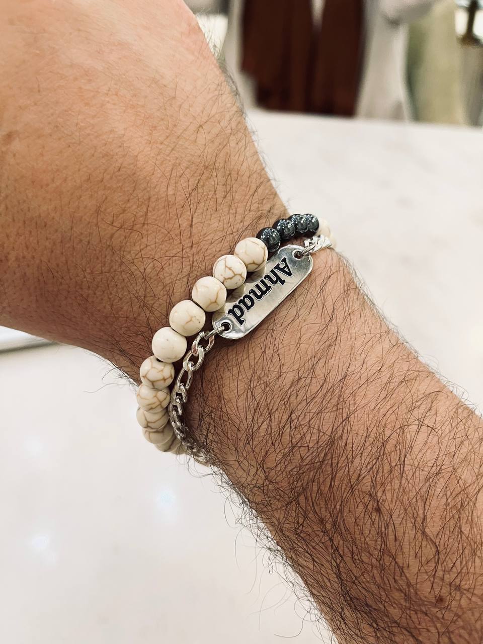 Customized Ahmed  Set - Agate Bracelets