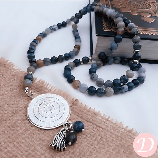 Shrouk Agate  Rosary - Silver Plated