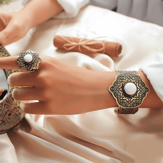 Sasha Islamic Set - Pure Copper and White Agate