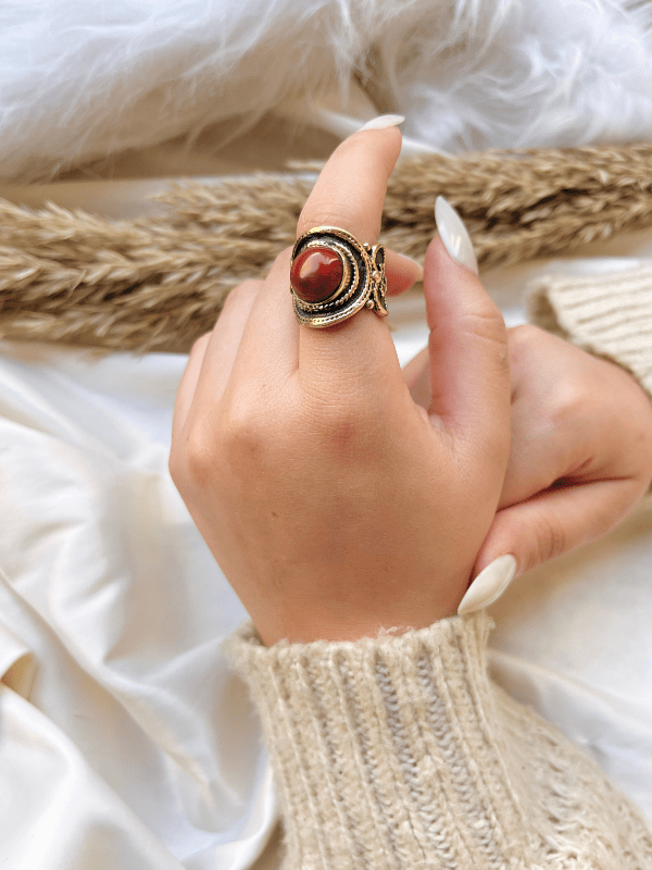Qamar Agate Ring - Pure Copper