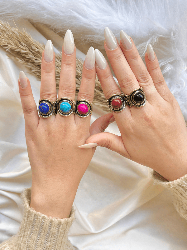 Qamar Agate Ring - Pure Copper
