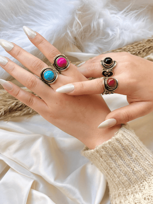 Qamar Agate Ring - Pure Copper