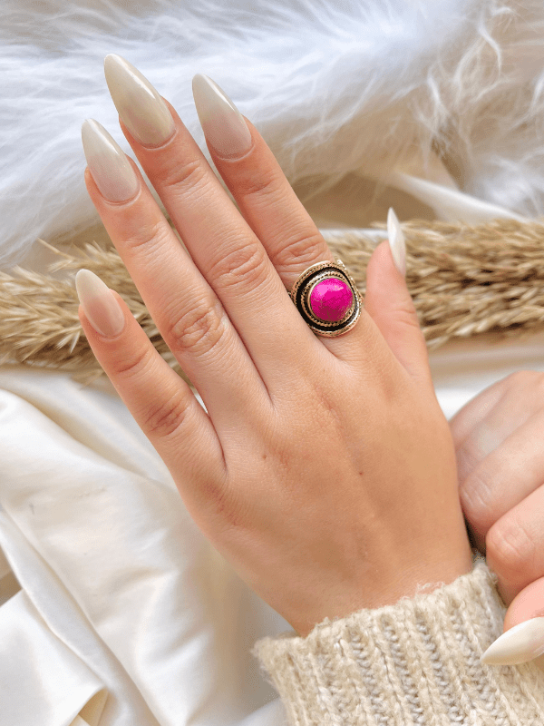 Qamar Agate Ring - Pure Copper