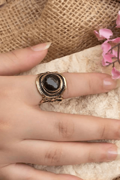 Qamar Agate Ring - Pure Copper