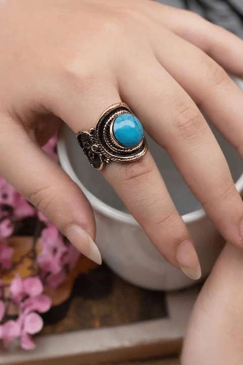 Qamar Agate Ring - Pure Copper