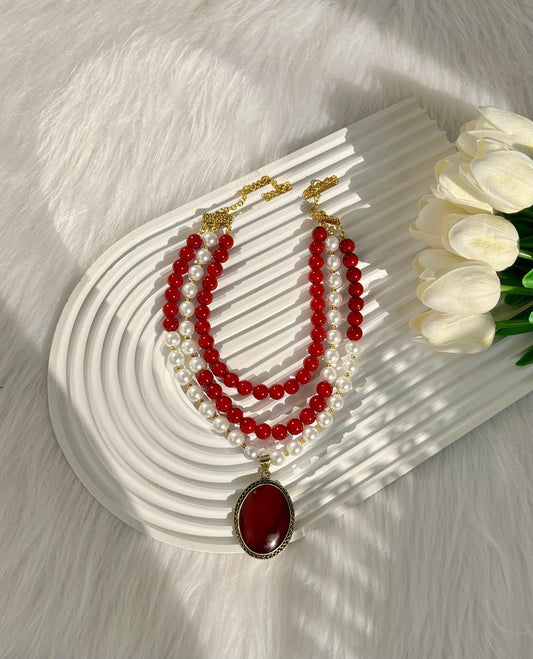 Sara Elegant Set Pearl and Marjan