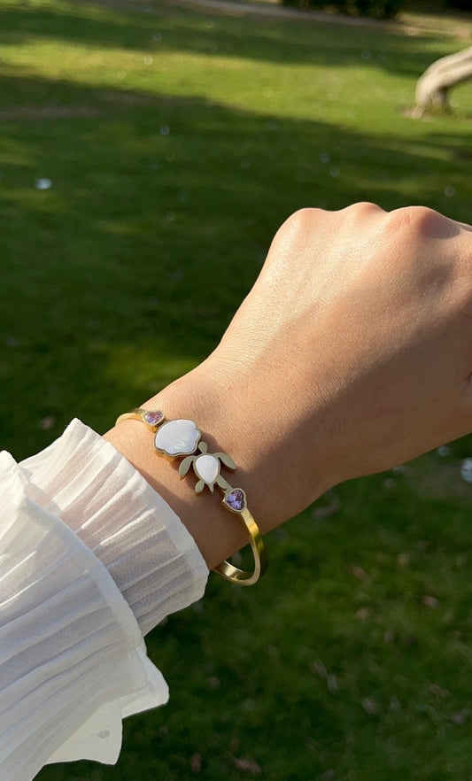 Turtle Bangle - Stainless Steel