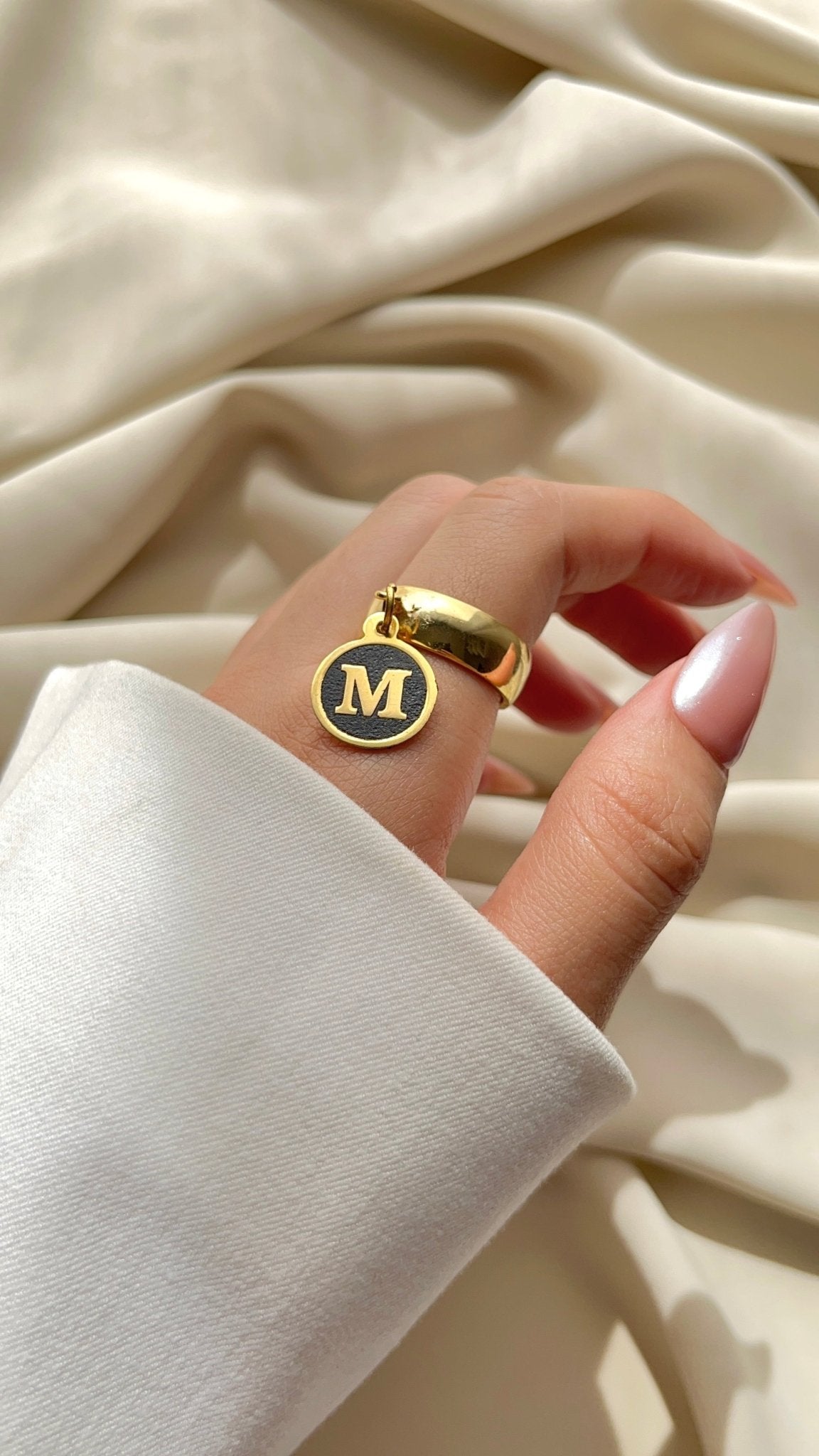 Letter "M" Customized Ring - Gold Plated
