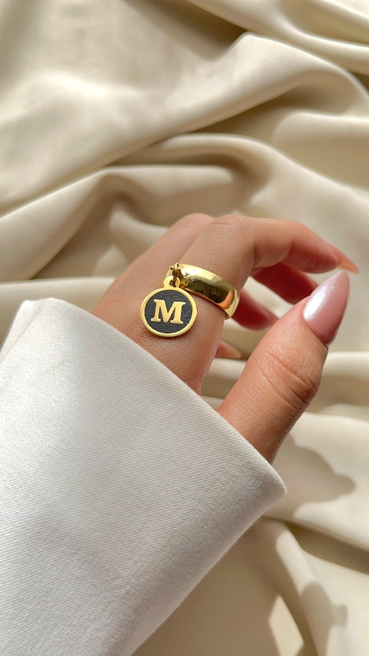Letter "M" Customized Ring - Gold Plated