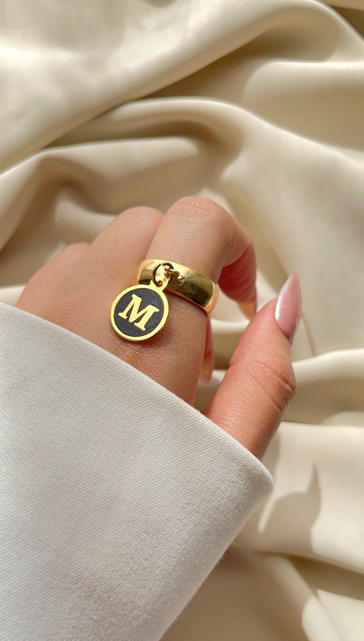 Letter "M" Customized Ring - Gold Plated