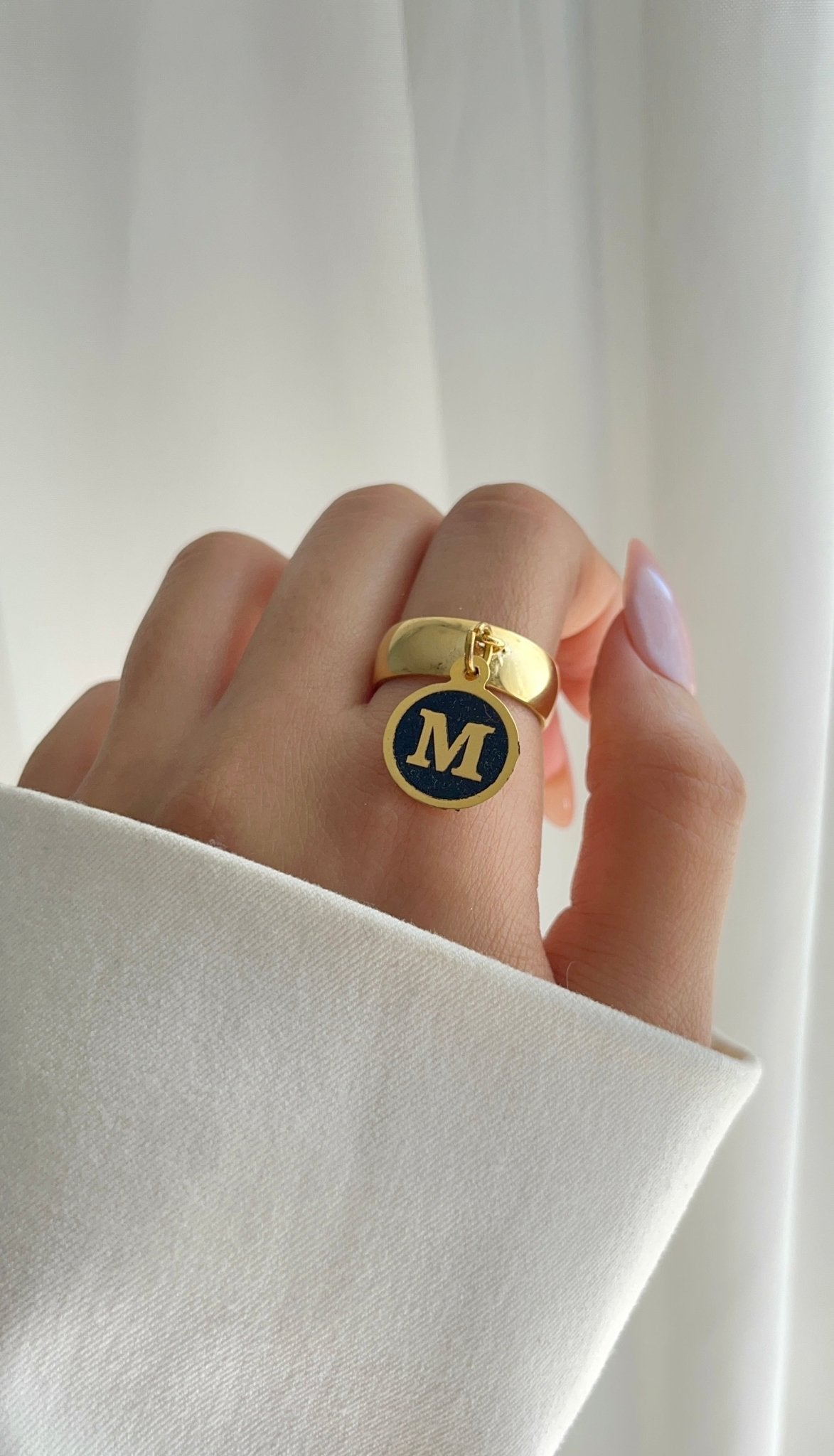 Letter "M" Customized Ring - Gold Plated