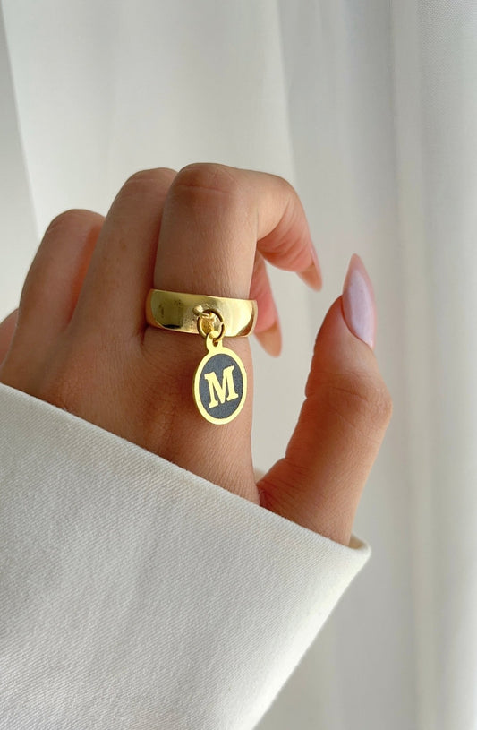 Letter "M" Customized Ring - Gold Plated