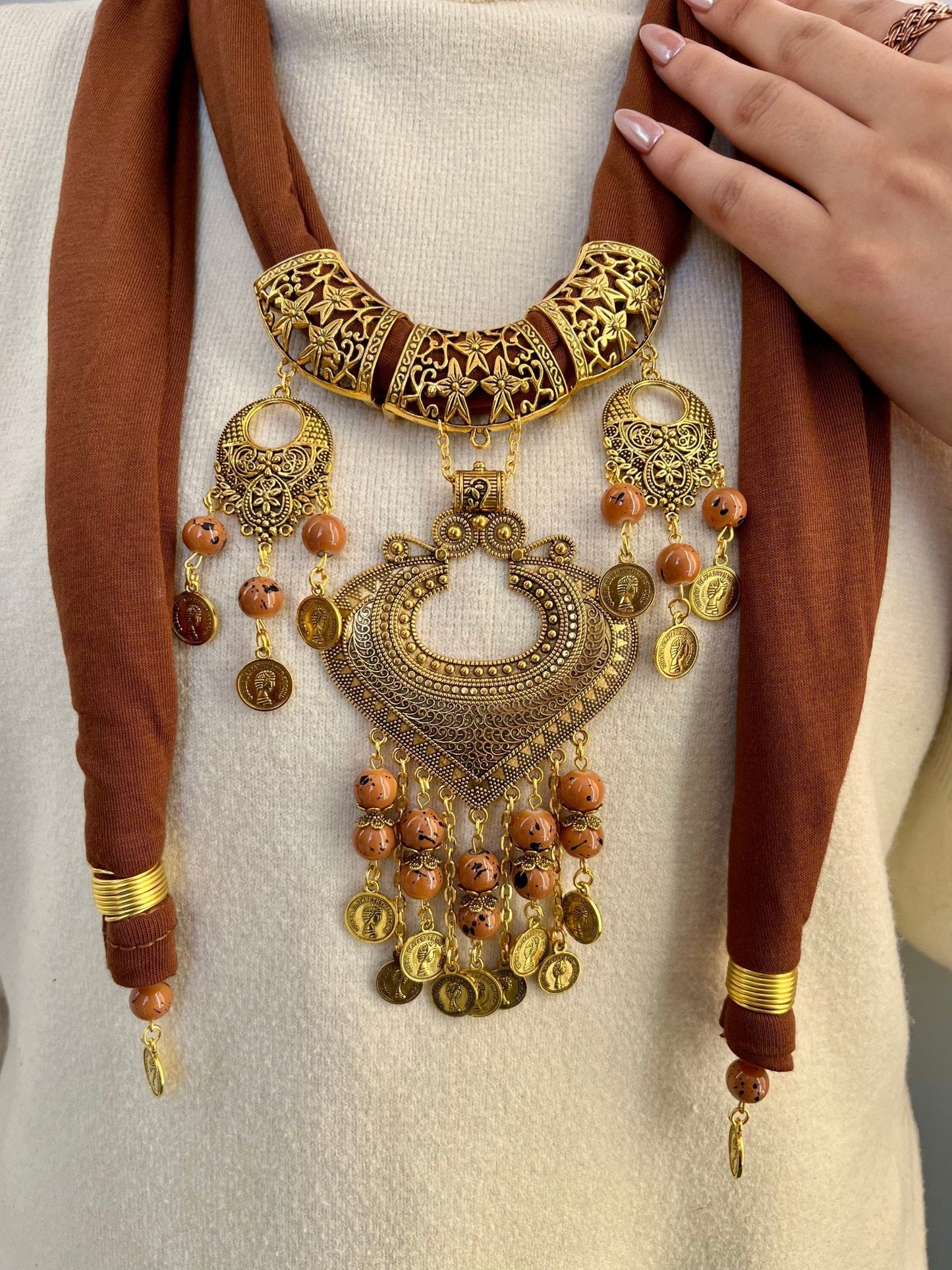 Eileen Necklace Scarf - Cotton