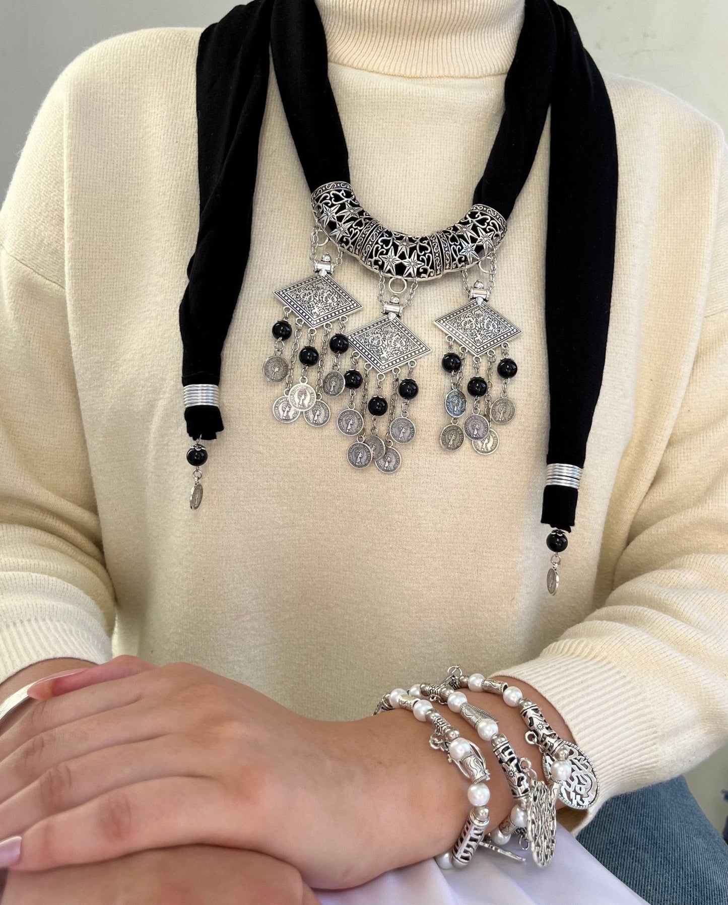 Neva Necklace Scarf - Cotton