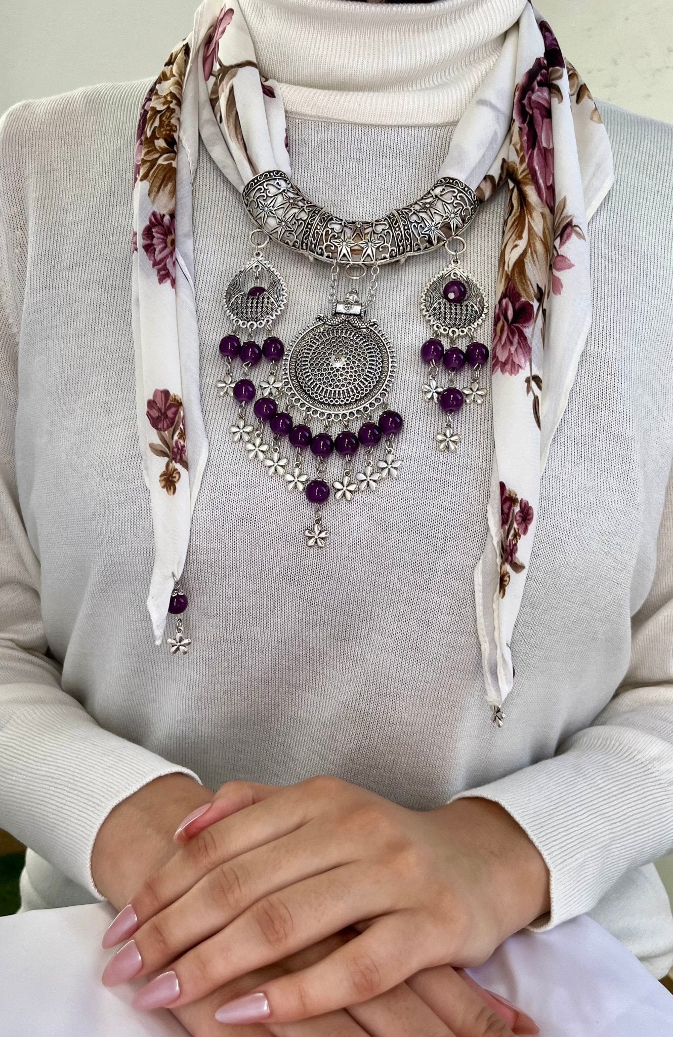 Bahar Necklace Scarf - Cotton