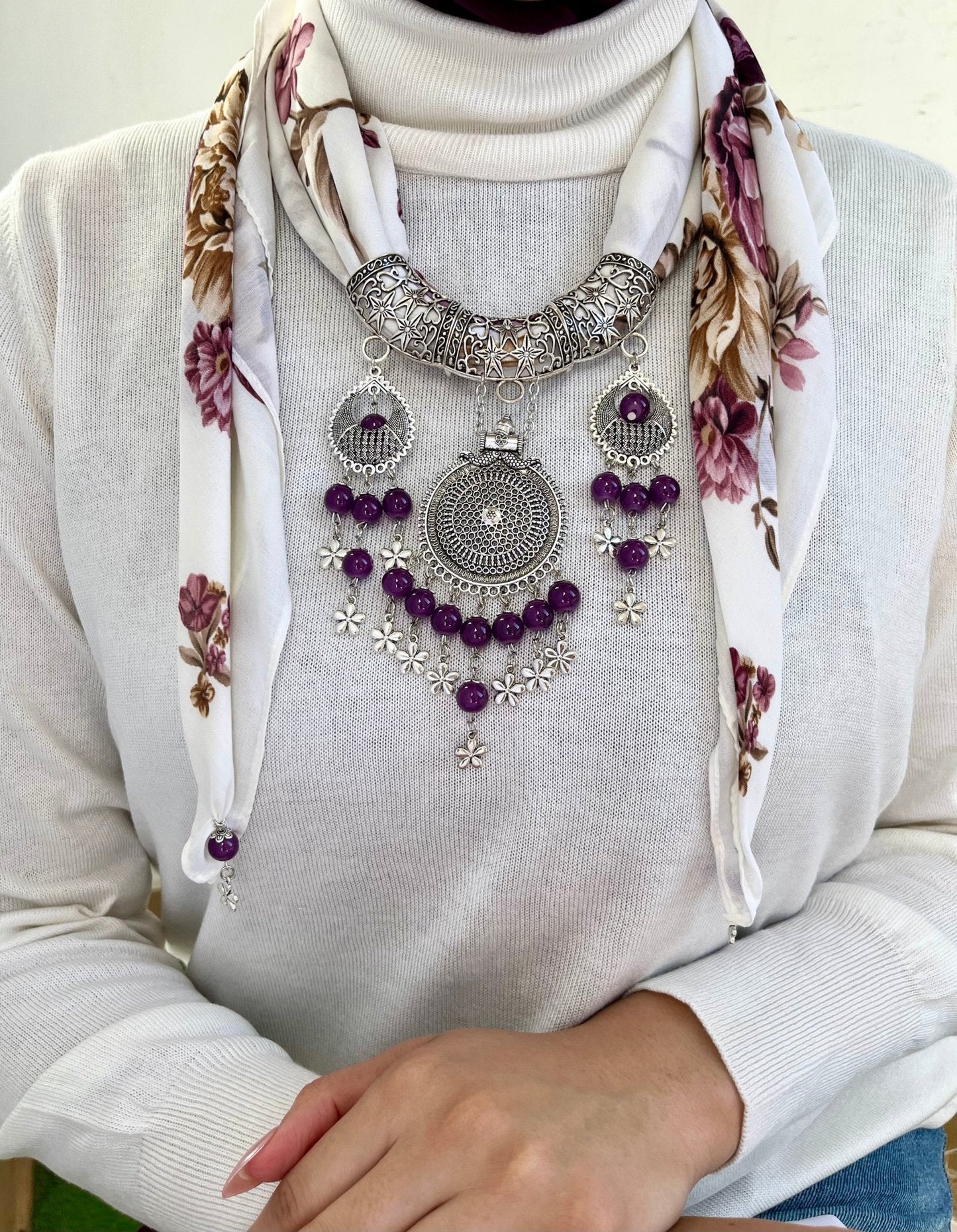Bahar Necklace Scarf - Cotton