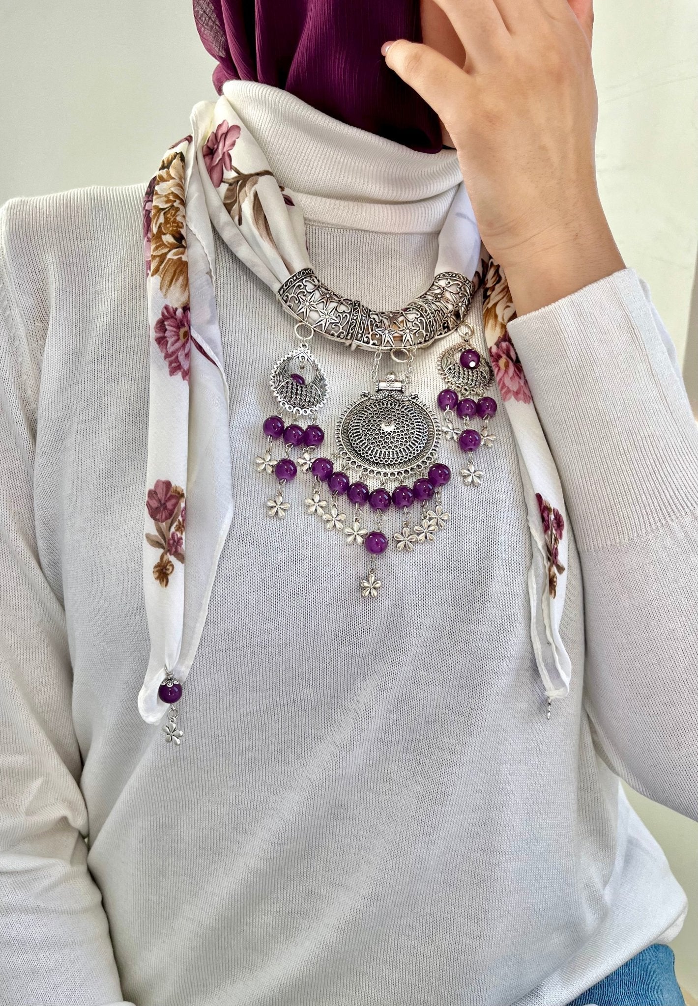 Bahar Necklace Scarf - Cotton