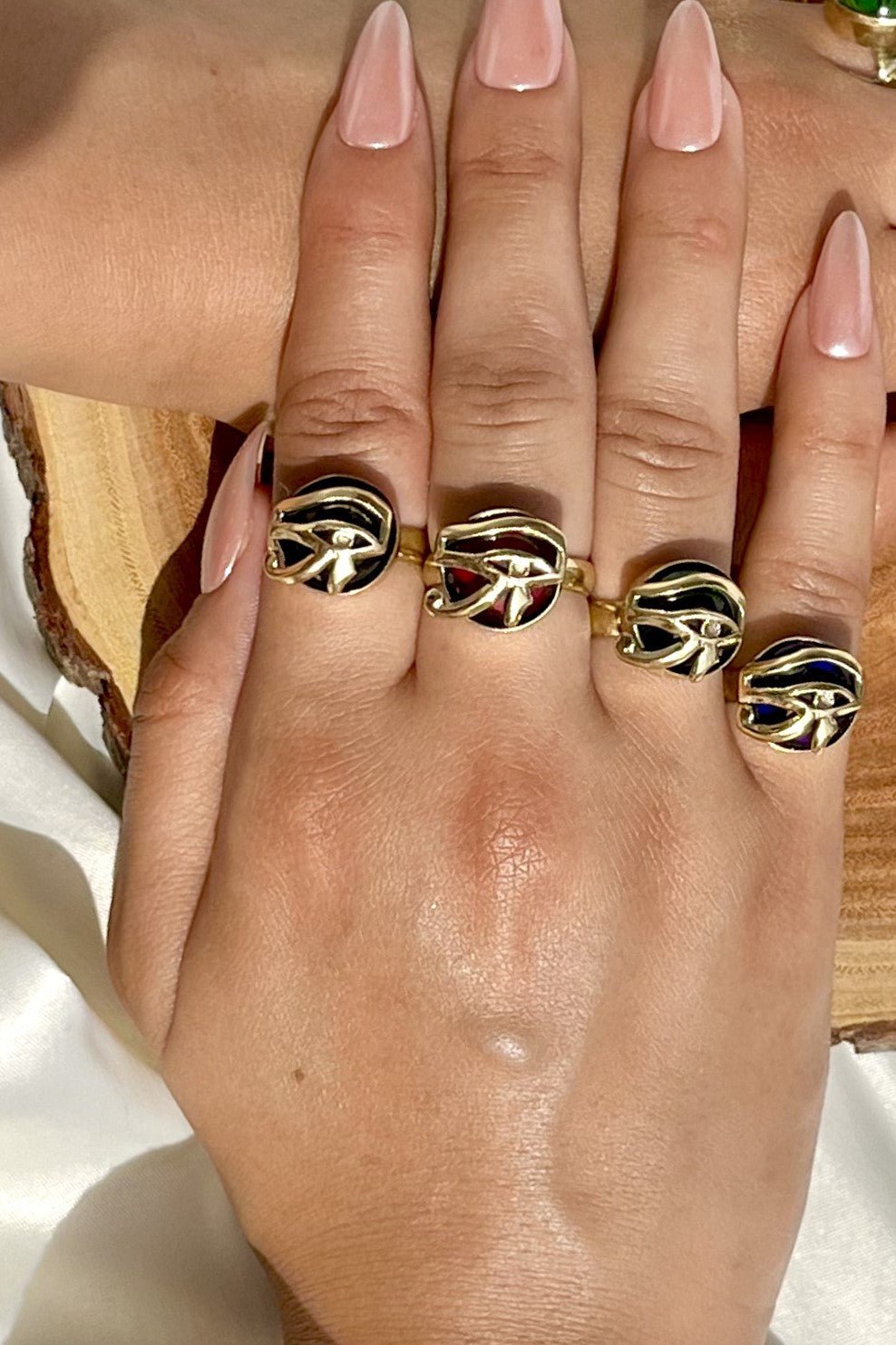 Golden Horus Eye Ring - Pure Copper