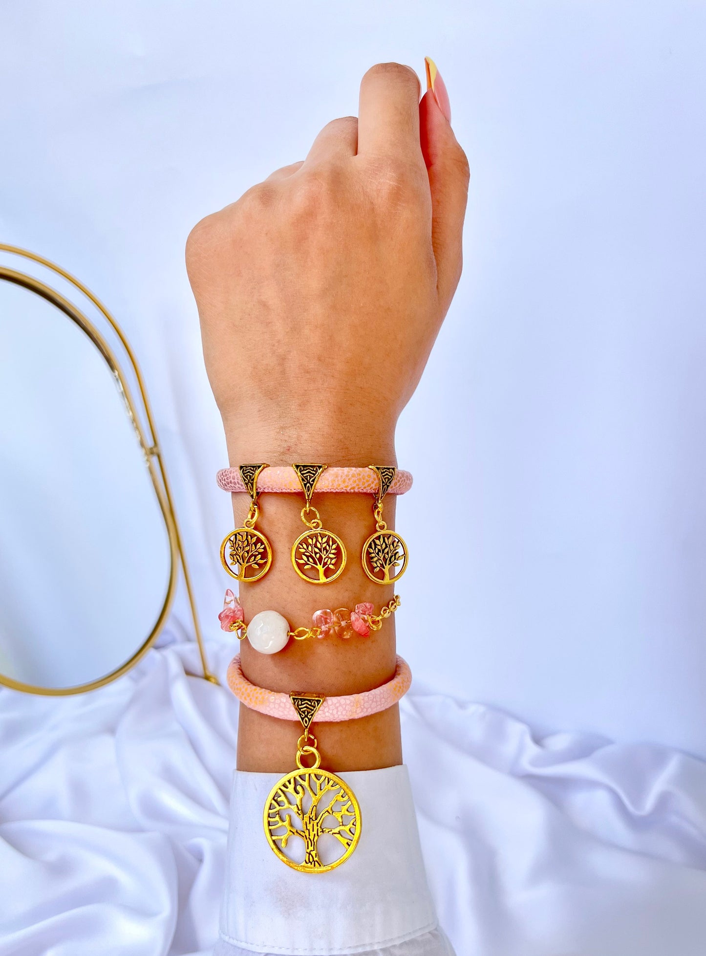 Pink Bracelet – Leather Set