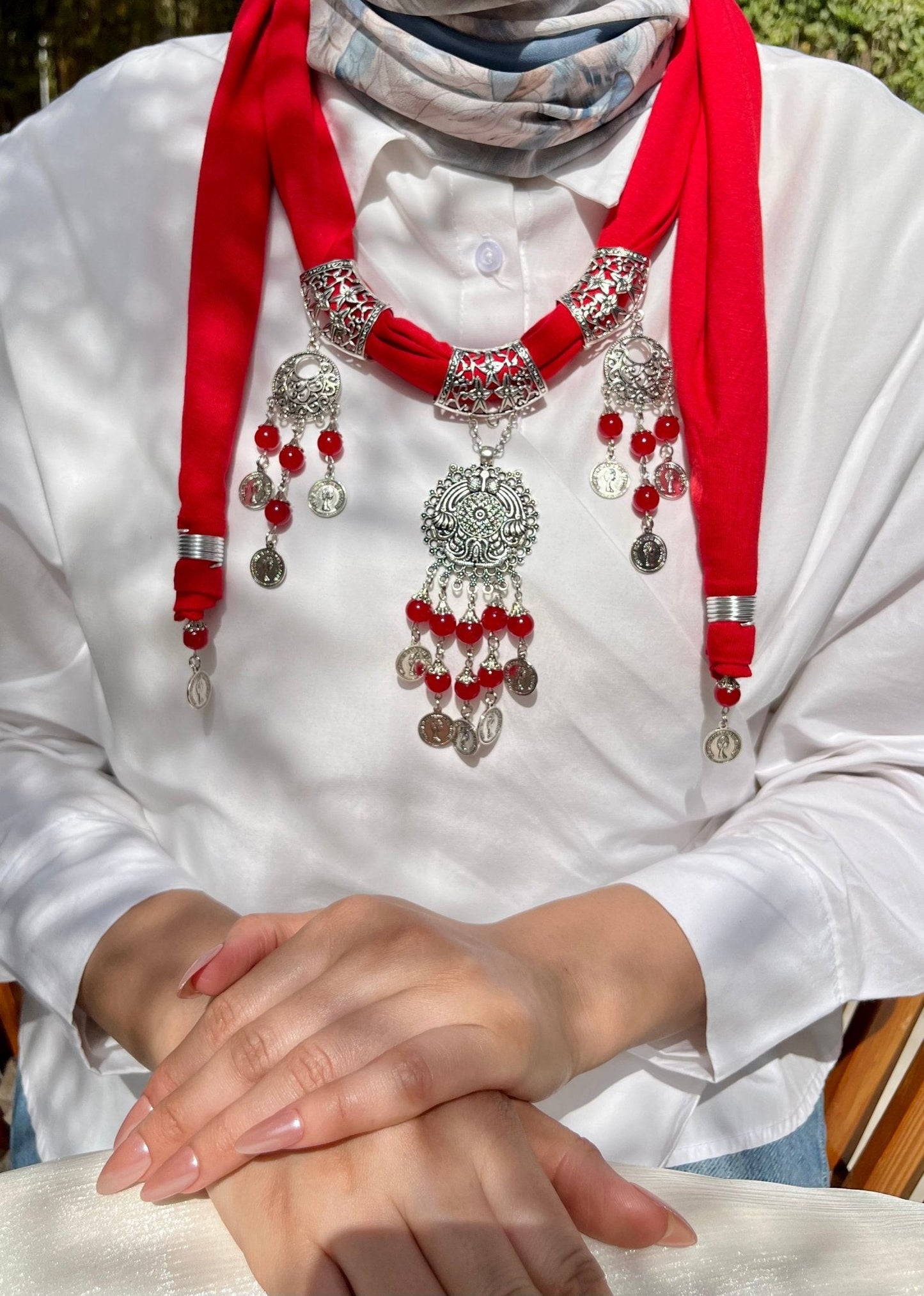 Ghalia Necklace Scarf - Cotton