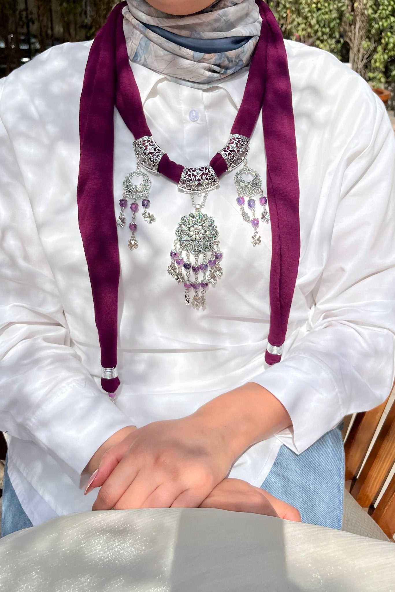 Retaj Necklace Scarf - Cotton