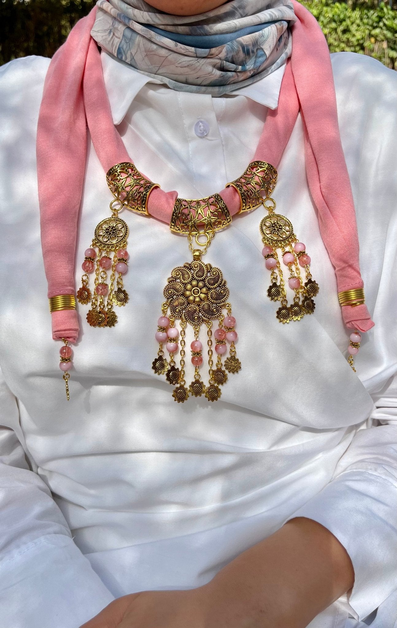 Shawq Necklace Scarf - Cotton