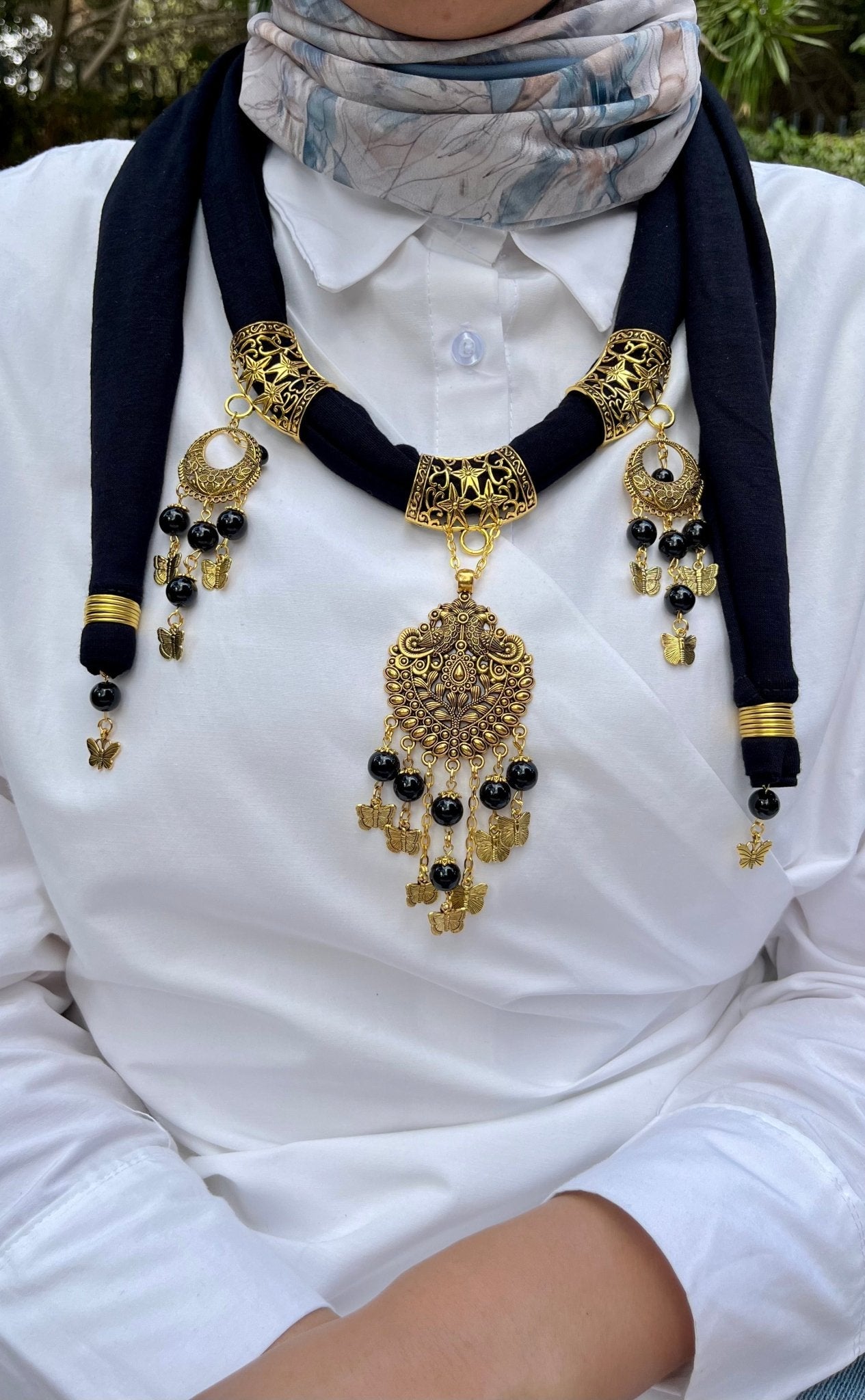 Aseel Necklace Scarf - Cotton