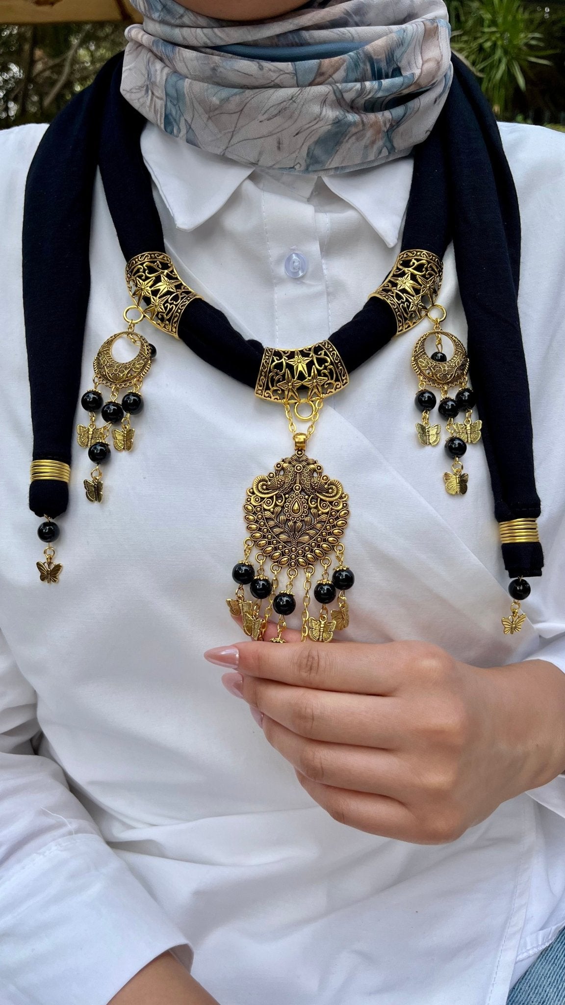 Aseel Necklace Scarf - Cotton