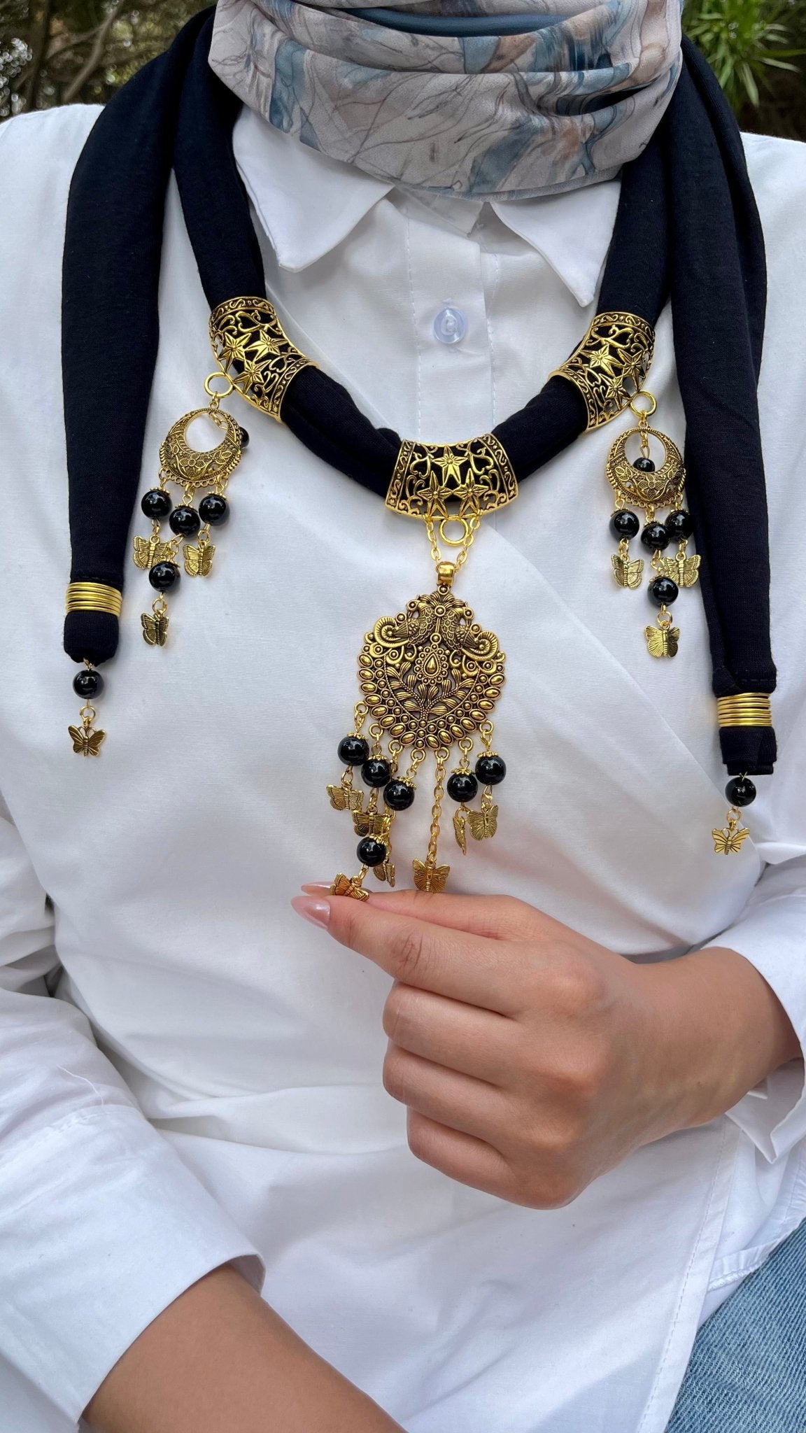 Aseel Necklace Scarf - Cotton