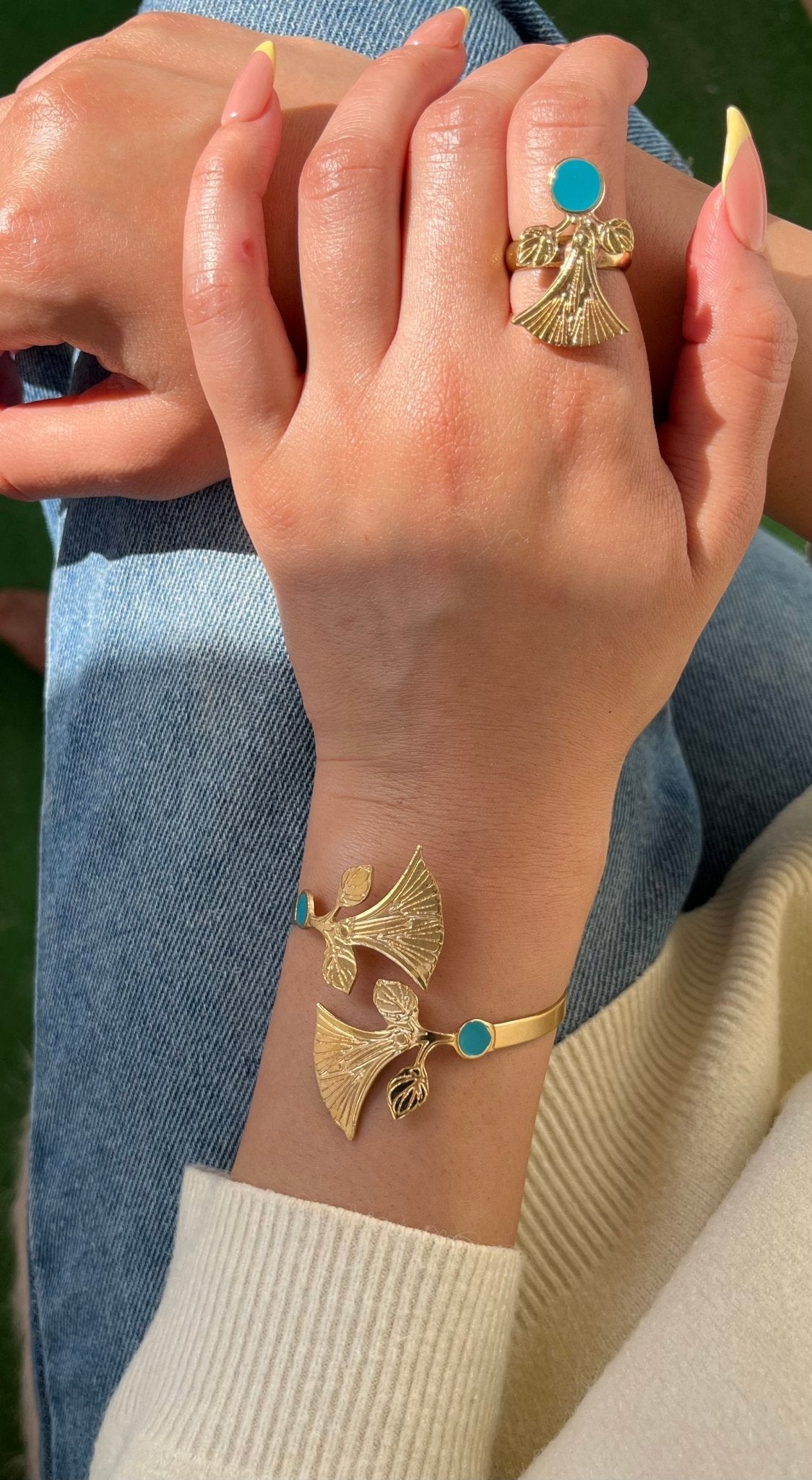Turquoise Bloom Set - Pure Copper