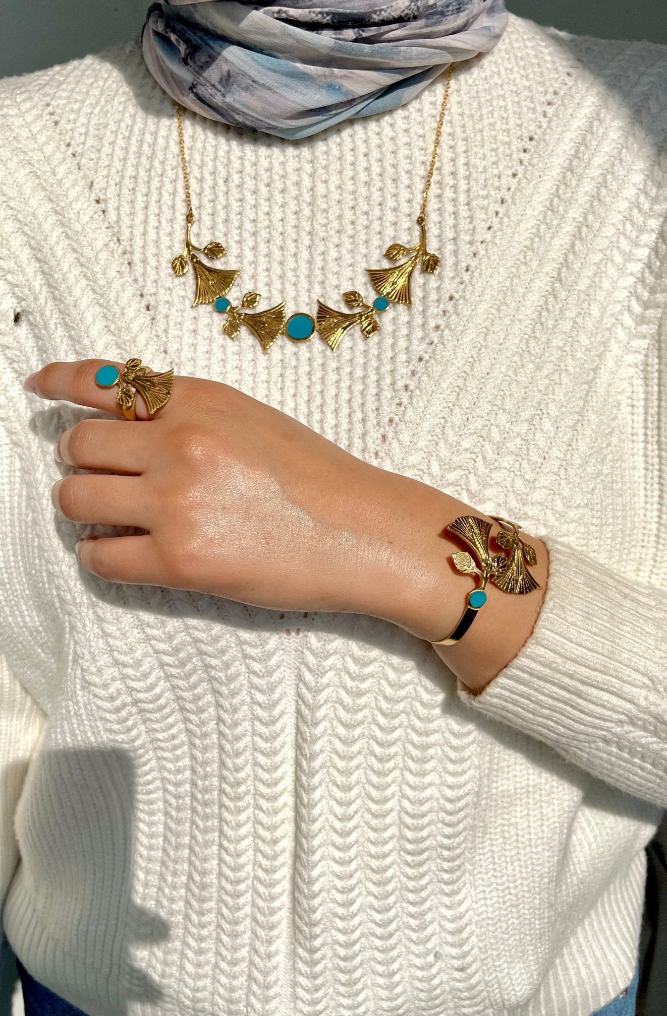 Turquoise Bloom Set - Pure Copper