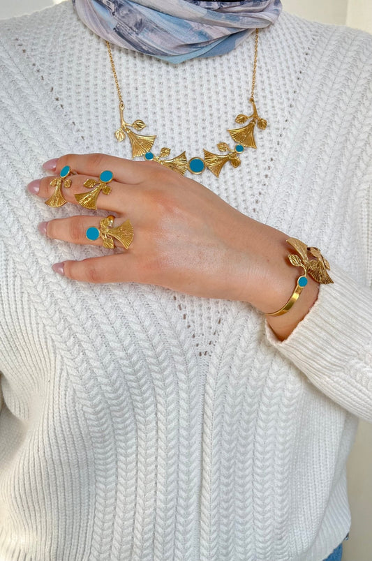 Turquoise Bloom Set - Pure Copper