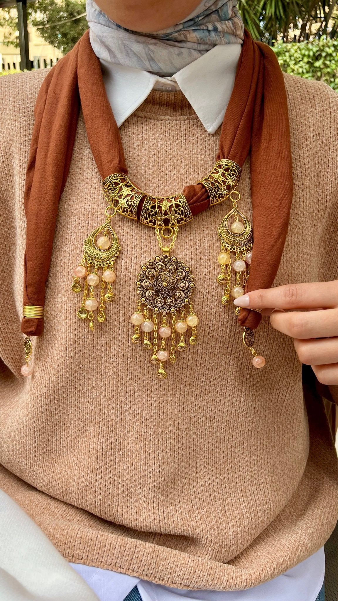 Desert Glow Necklace Scarf - Cotton