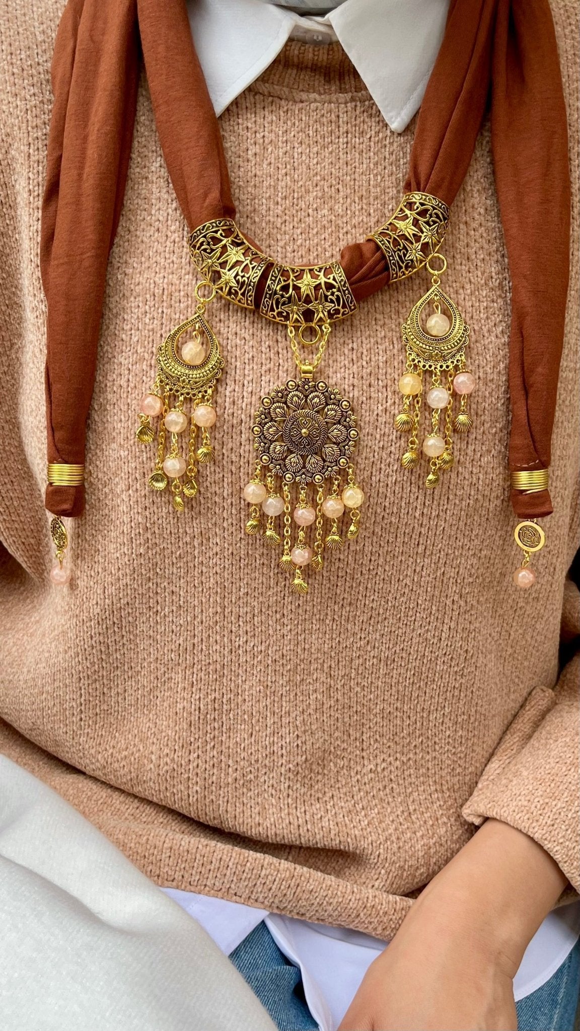 Desert Glow Necklace Scarf - Cotton