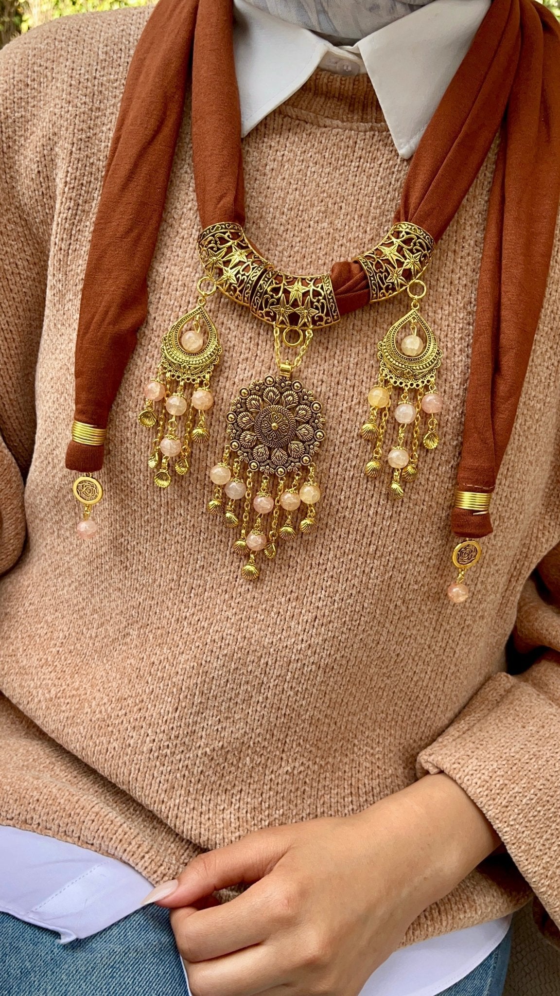 Desert Glow Necklace Scarf - Cotton