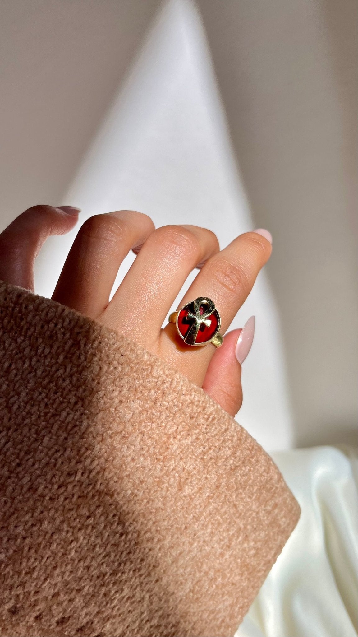 Ankh Ring - Pure Copper